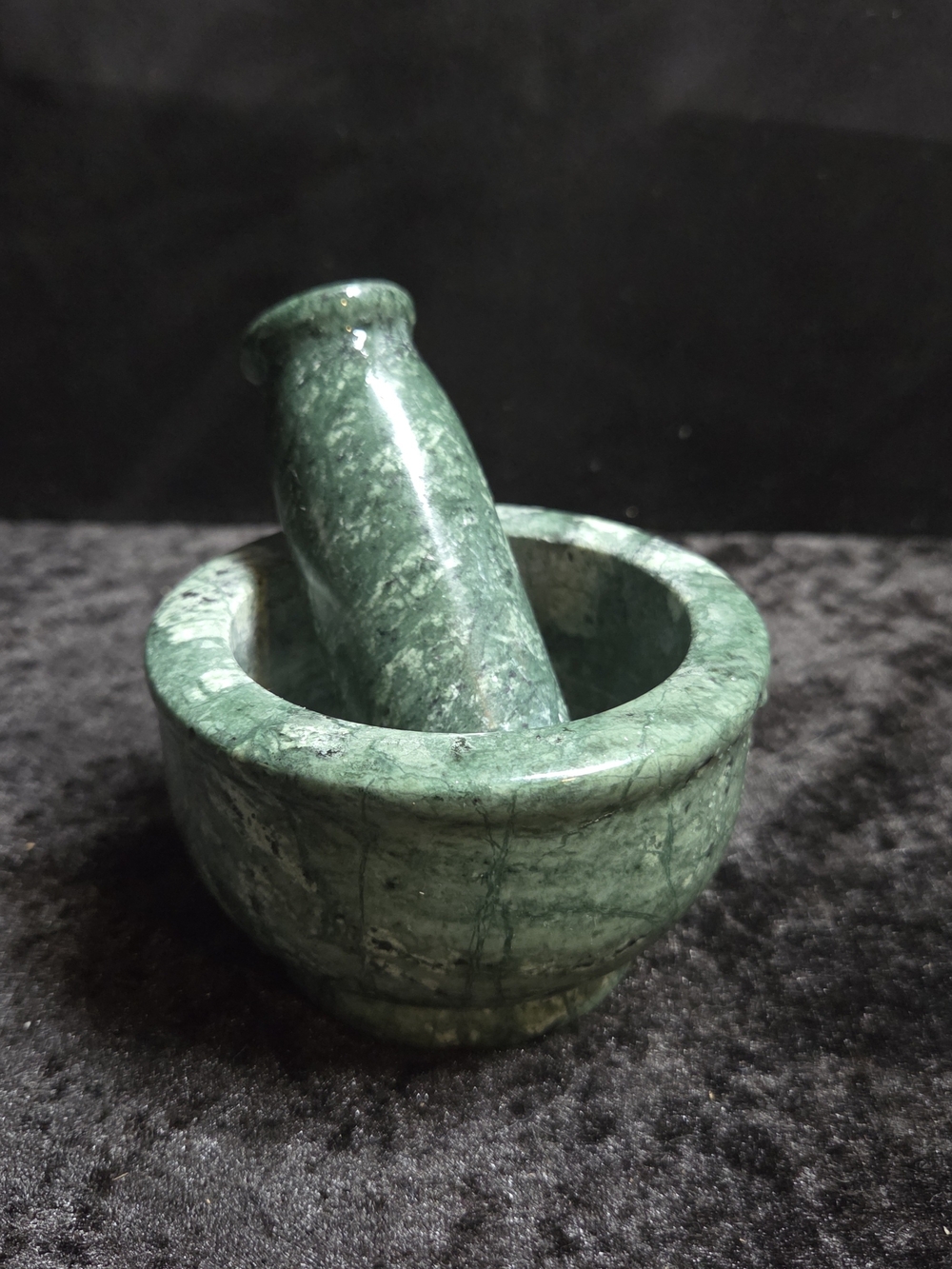 Vintage Green Marble Mortar and Pestle Spice Mixer Set Green 4 inches